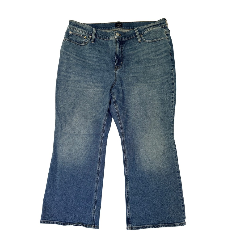 J.Crew Mid-Rise Flare Crop Jeans Women's Size 35 Light Wash Stretch Denim